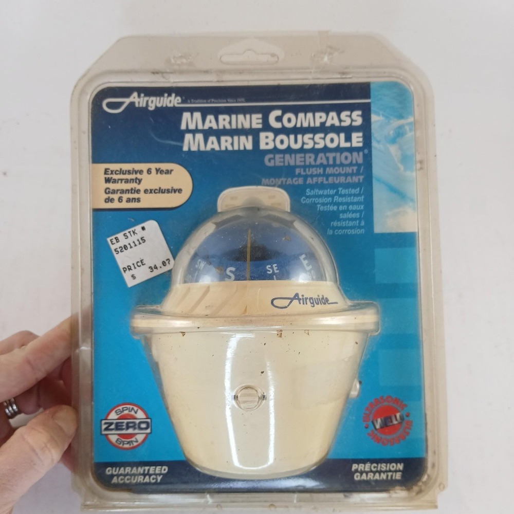 Vintage Airguide Liquid Boat Marine Compass Black Made In Chicago USA‎ READ